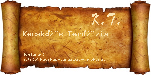 Kecskés Terézia névjegykártya